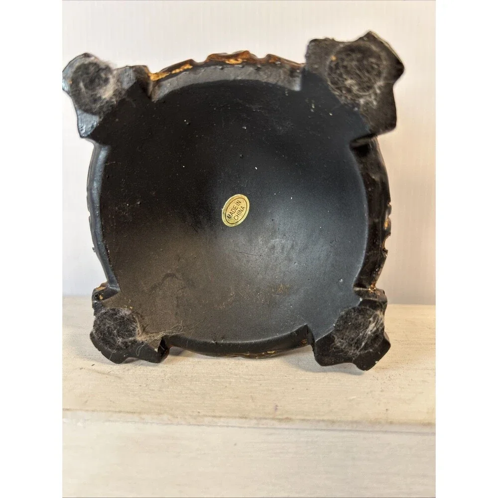 3 To 4” Candle Bowl Deep Brown Resin composite Old World Elegant Tuscan Decor